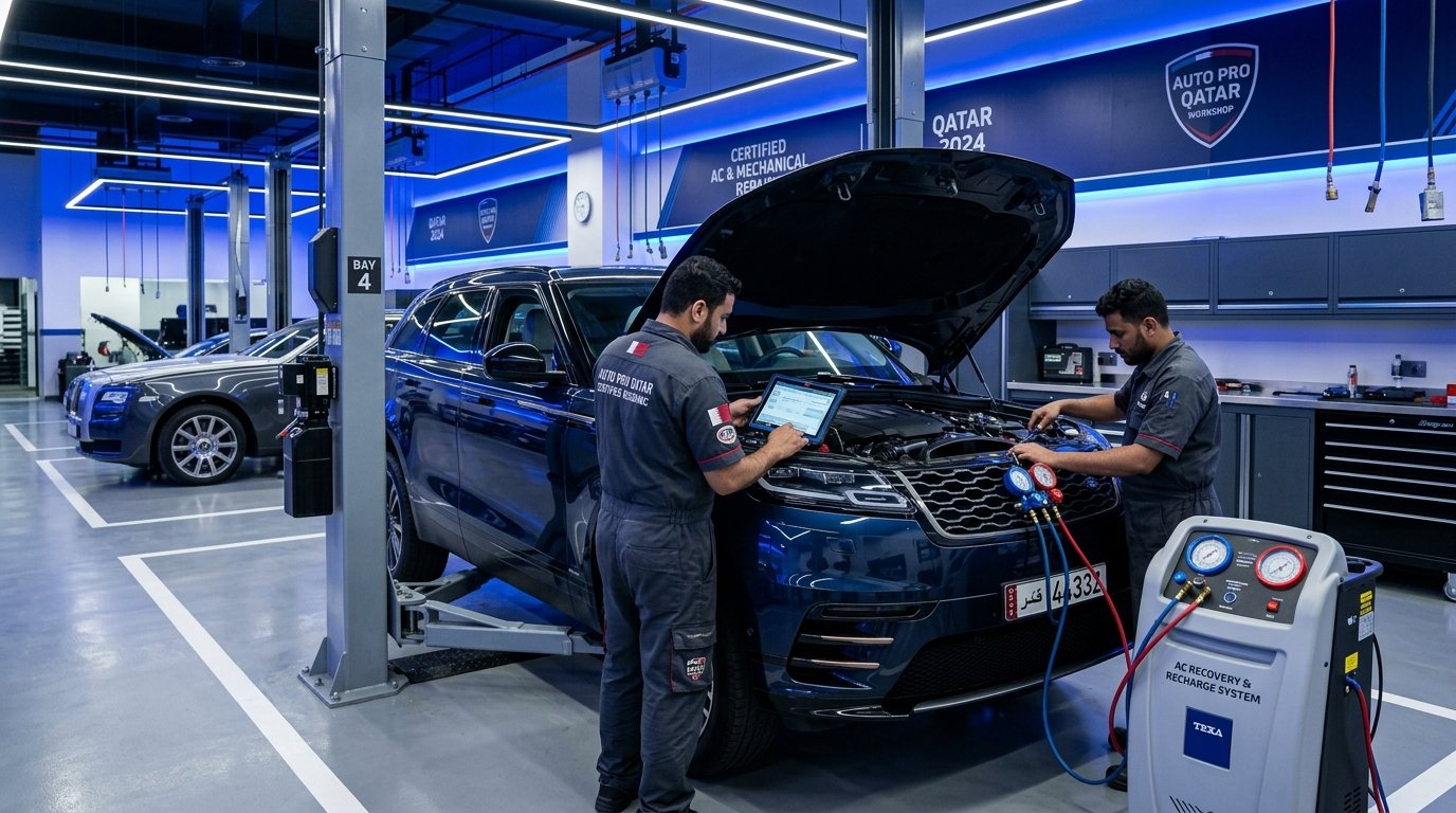 AC Service using AC Recovery Machine Qatar ChromeTech